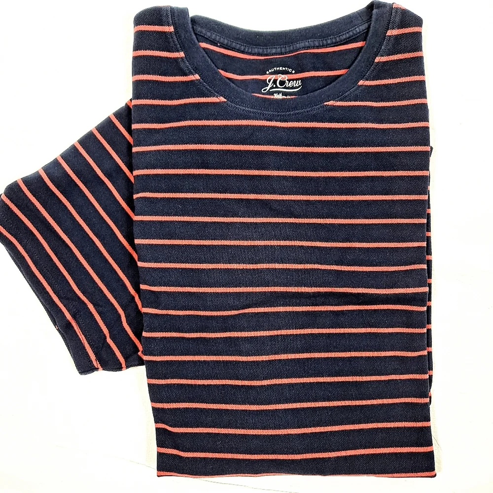 J. Crew Black Striped Pique Short Sleeve T-Shirt NIP